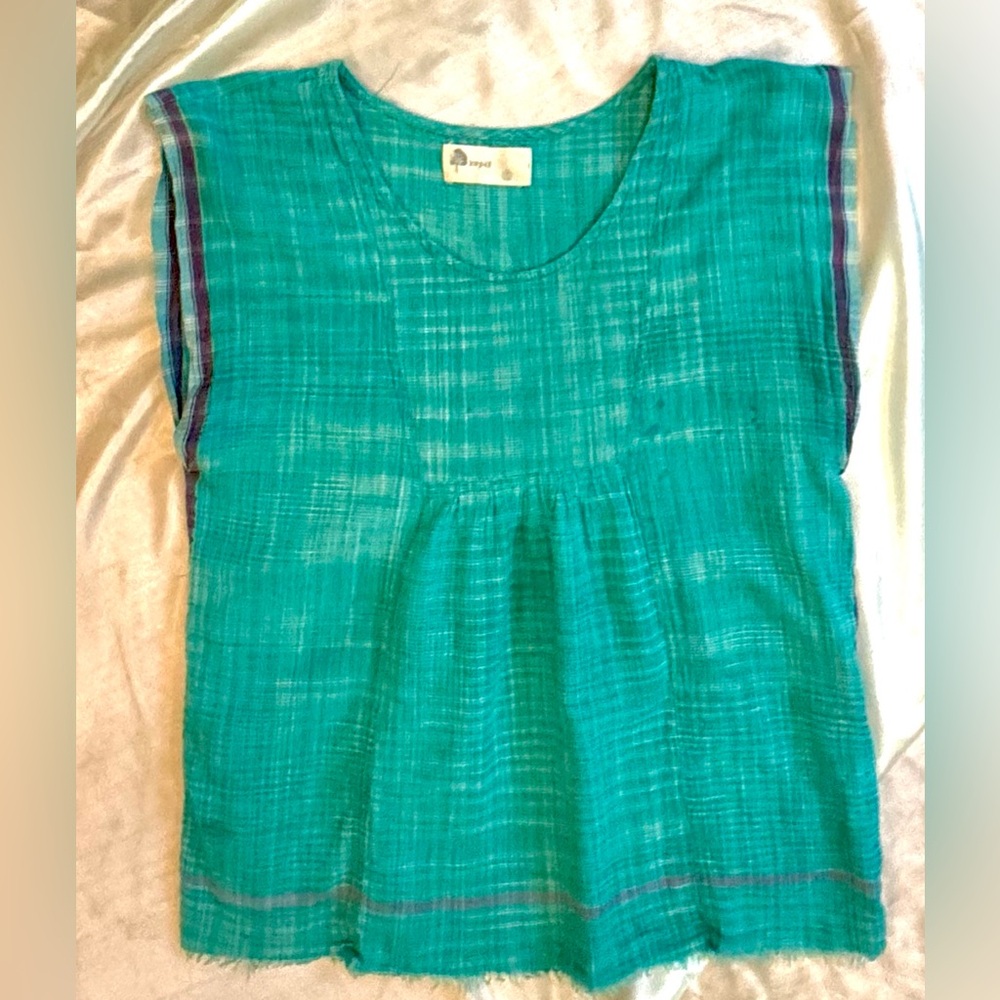 Unique Woven Sleeveless Green Top
